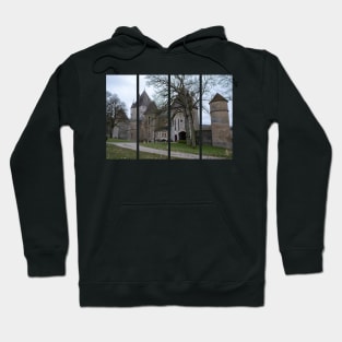 The Castel of Coraboeuf  is a 14th-century castle in the Bourgogne-Franche-Comte. Cloudy winter day Hoodie